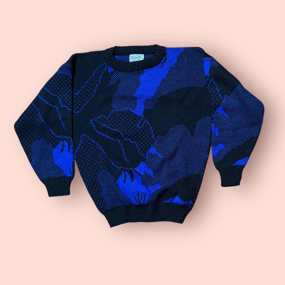 Totally Rad 90’s Vintage Black and Blue Sweater